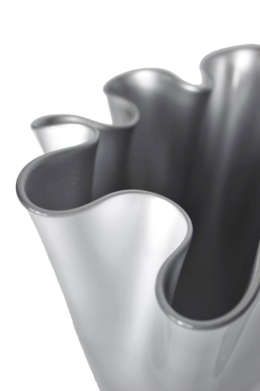 Vase glas korrugeret sølv metallic glas vase bord vase 21 x 21 x 30 cm