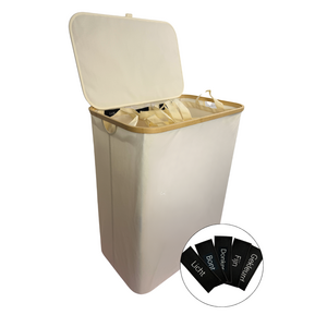 Laundry basket with 3 courses - 145 liters - Beige