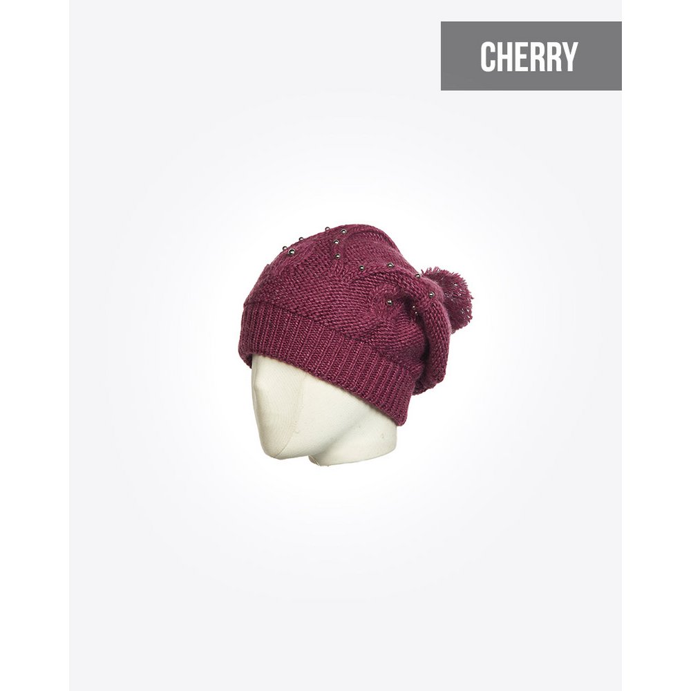 Dameshoed met pompon en parels: TASLI