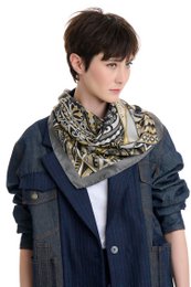 Power of Life - Grey 90*90 cm - 100% Silk Twill