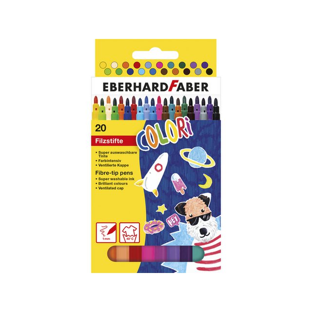 Felt-tip pen EFA washable in 20 colours.