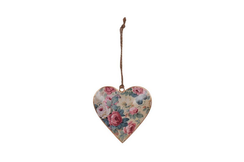 Hängendes Metallherz Retro 10 cm Isabelle Rose