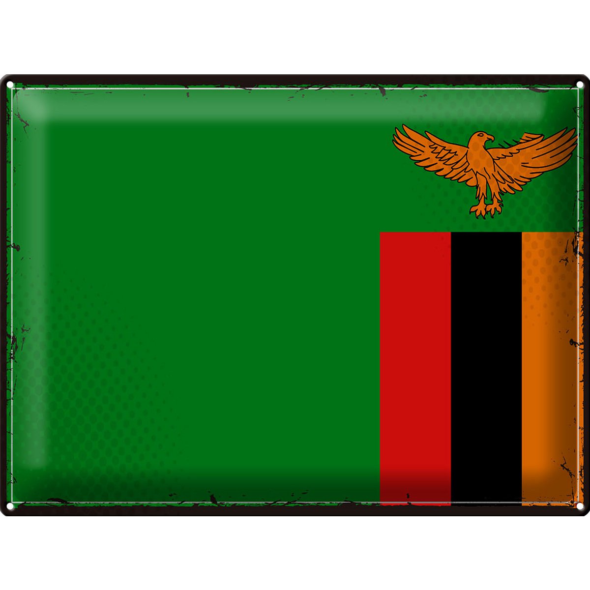 Tin Sign Flag Zambia 40x30cm Retro Flag of Zambia Online Wholesale