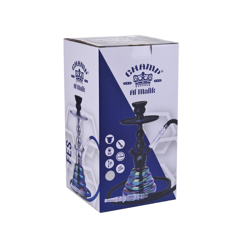 Chicha Fes Silber und Regenbogen und Zange – Narguile – Shisha – 35 cm
