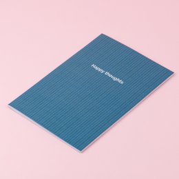 Taccuino A5 a righe Happy Thoughts verde acqua