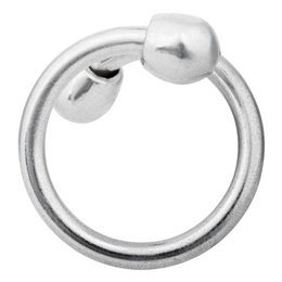 Bague double boule en laiton plaqué argent 925
