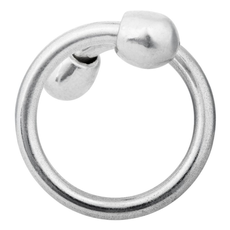 Bague double boule en laiton plaqué argent 925