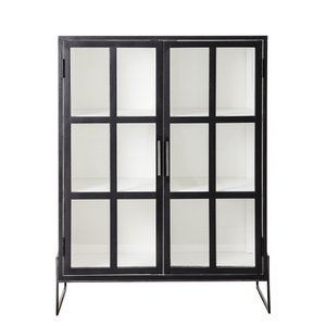 Opalen kast, zwart, eiken