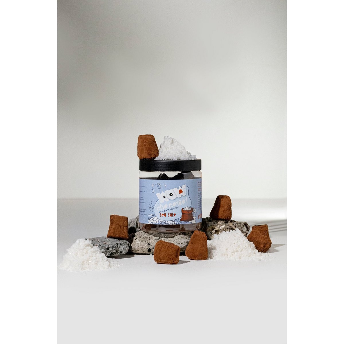 Trufas de Chocolate con Sal Marina Tarro de Regalo 130g | Chocolate de lujo con sal marina