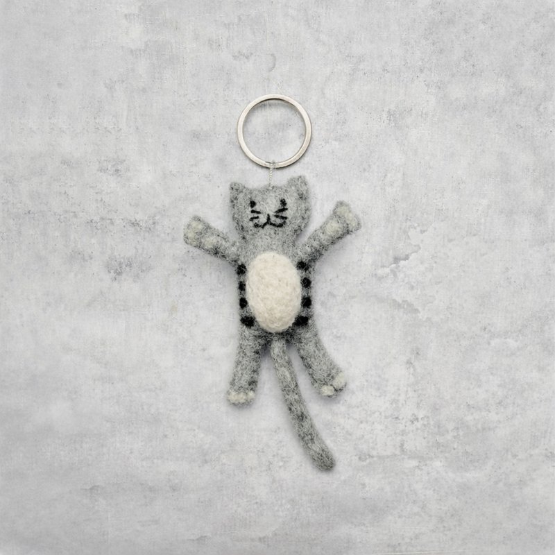 Llavero gato gris