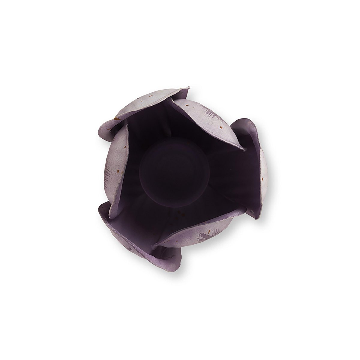 Set/2 Tulip Candle Holders Metal Lilac