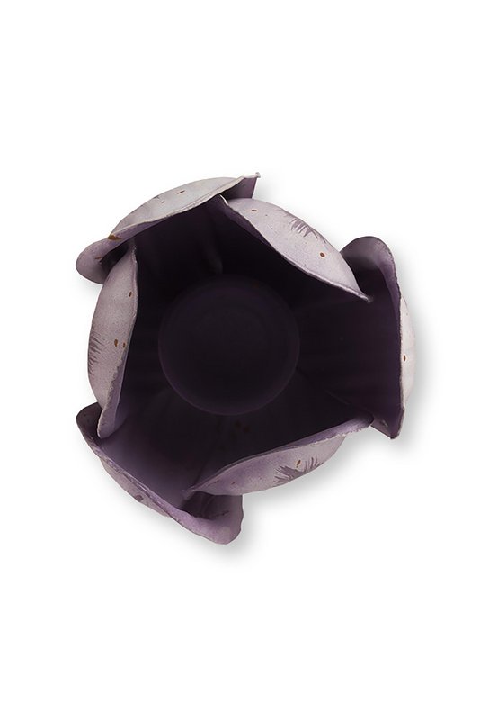 Set/2 Tulip Candle Holders Metal Lilac