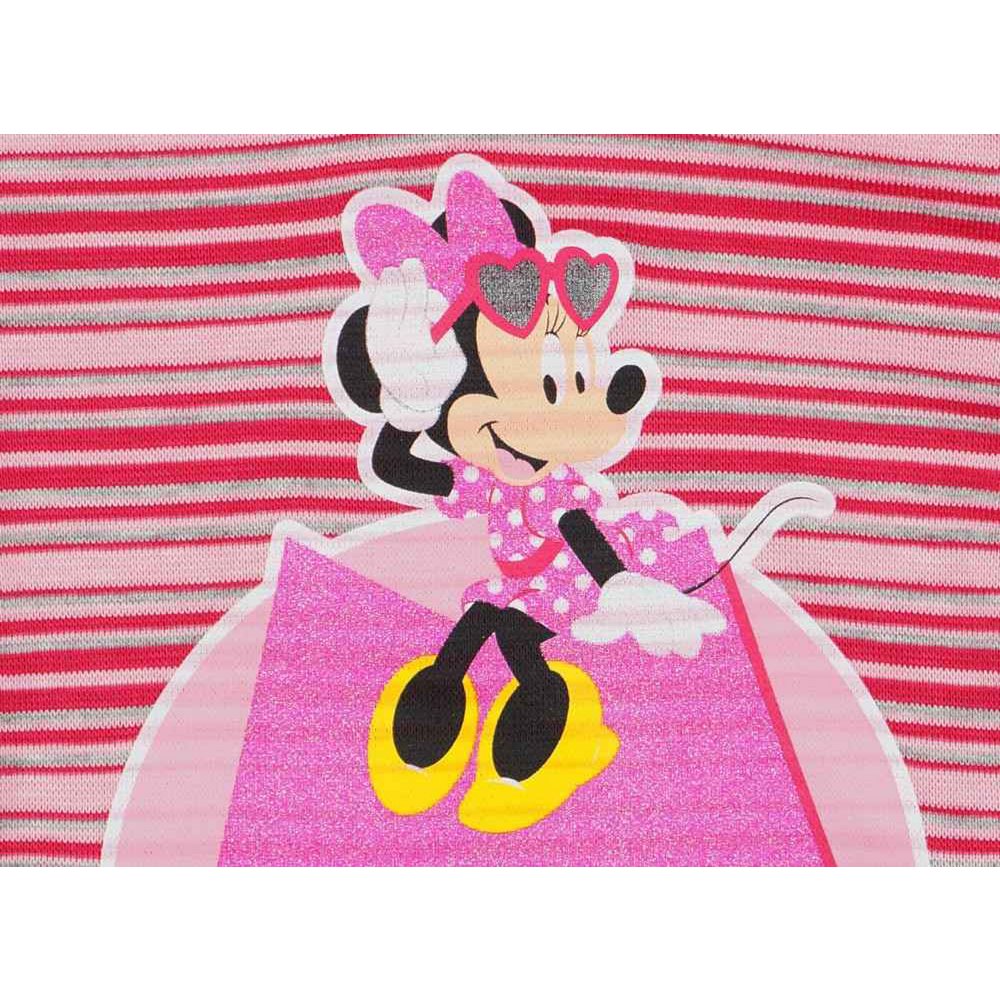 Disney Minnie Mouse Girls Long Sleeve Bodysuit Pink Stripe