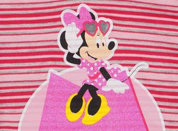 Disney Minnie Mouse Girls Long Sleeve Bodysuit Pink Stripe