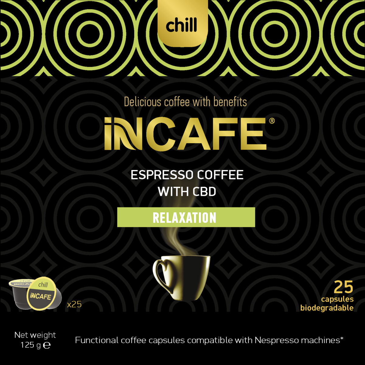 iNCAFE CHILL espresso coffee, 25 Nespresso comp. capsules