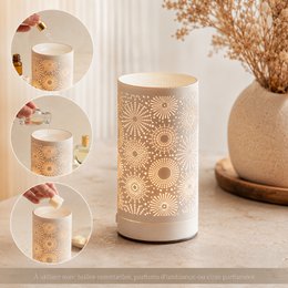 Diffuseur par chaleur douce - Calorya n°15 - Fondant Parfumé - Lampe à Parfum en Métal avec Commande Tactile - Éclairage d’Ambiance – Idée Cadeau Originale