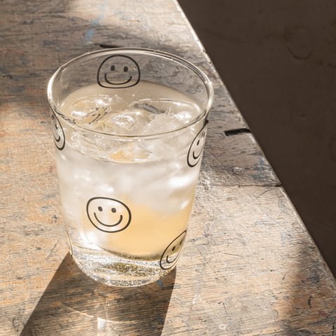 Drinking glass Smileys black (PU = 6 pieces)