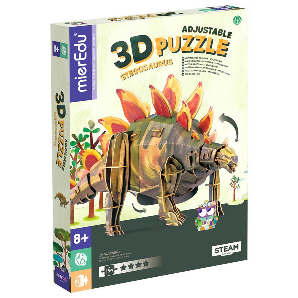 MierEdu - Flytbart 3D-puslespil - Stegosaurus