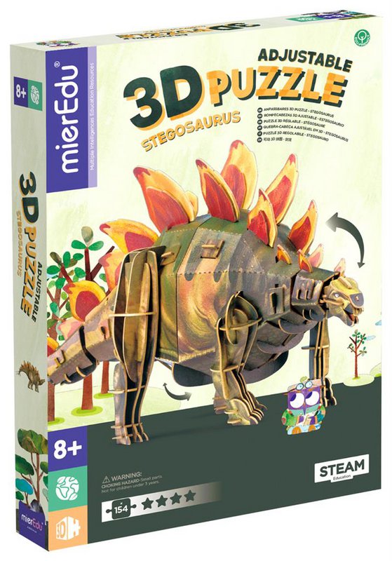 MierEdu - Flytbart 3D-puslespil - Stegosaurus
