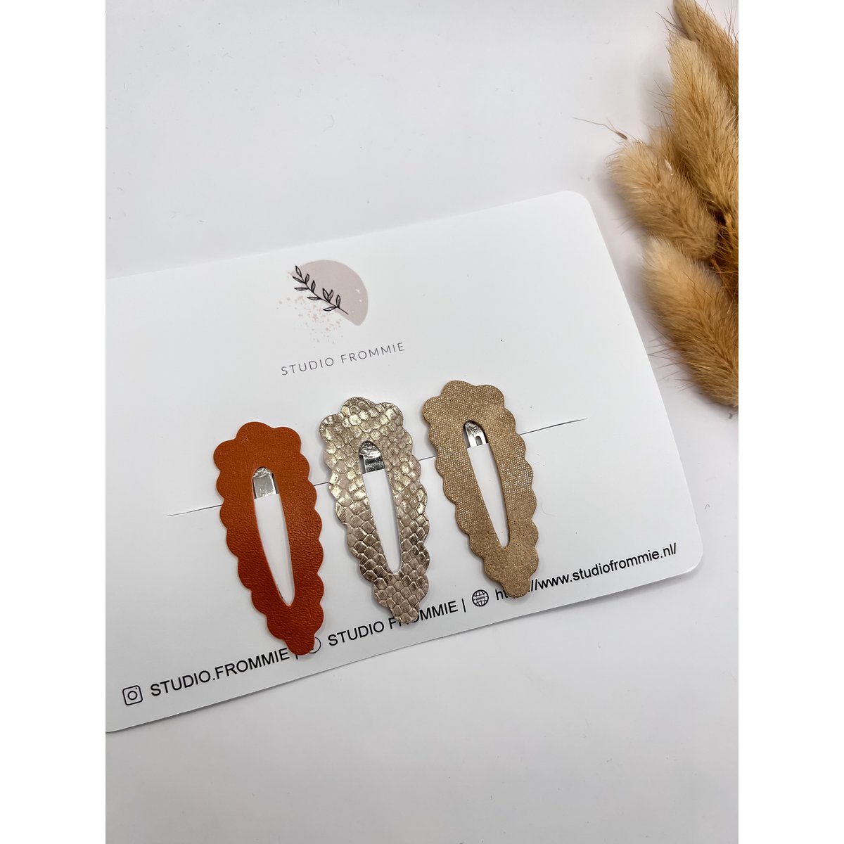 Hair clips bubble brown (set)