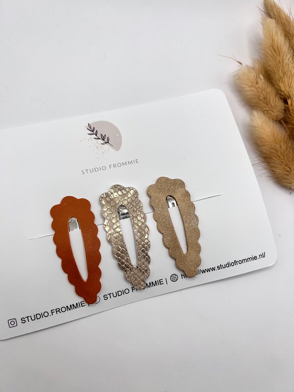 Hair clips bubble brown (set)