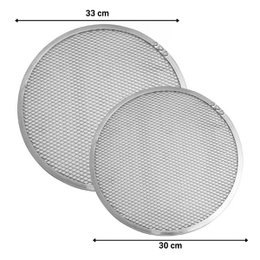 2 Bandejas para pizza de aluminio perforadas para cocción al horno 30 y 33 cm FM Professional