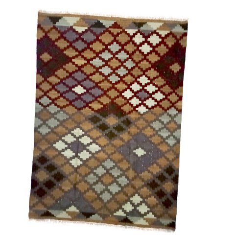 Geometrisch drijfhout Kelim vloerkleed