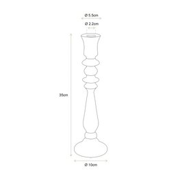 Candle Holder Glass Clear Large 10x35cm