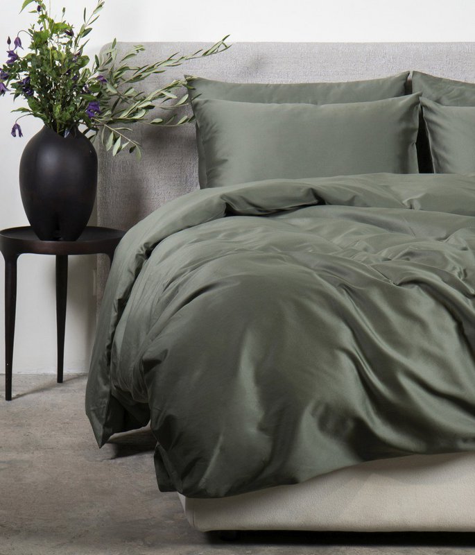 Set biancheria da letto in raso Solid Green Tree