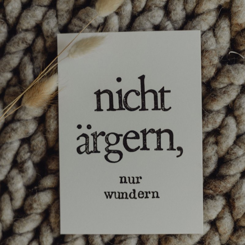 Gestempelte Postkarte "nicht aergern"