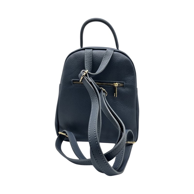 VALERIE BLUE GRAINED LEATHER BACKPACK