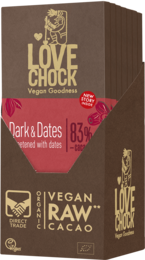 Cioccolato all'83% con datteri zuccherato - Biologico, crudo, vegetale e sostenibile
