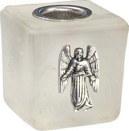 CUBE DE VERRE MINI BOUGIE - GIVRÉ-CAMAEL