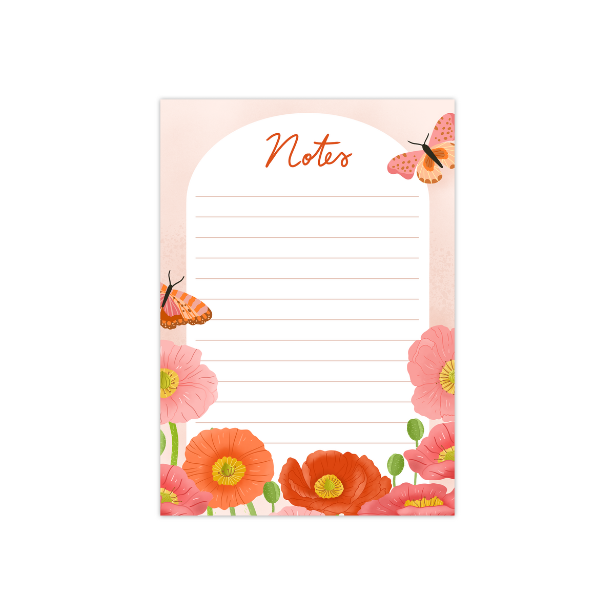 Notepad/notepad A6 plans - peony roses - flowers notes