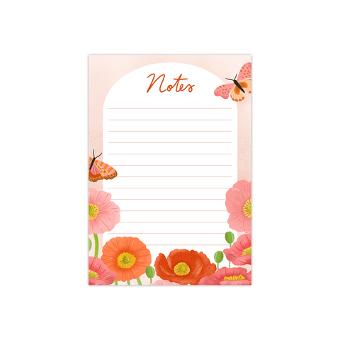Notepad/notepad A6 plans - peony roses - flowers notes