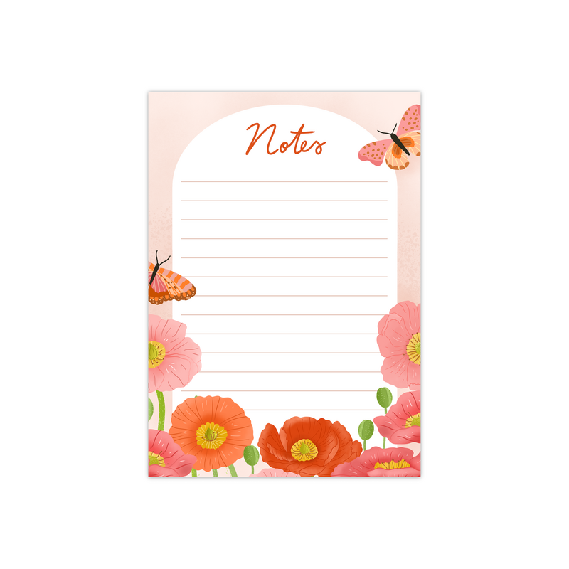 Notepad/notepad A6 plans - peony roses - flowers notes