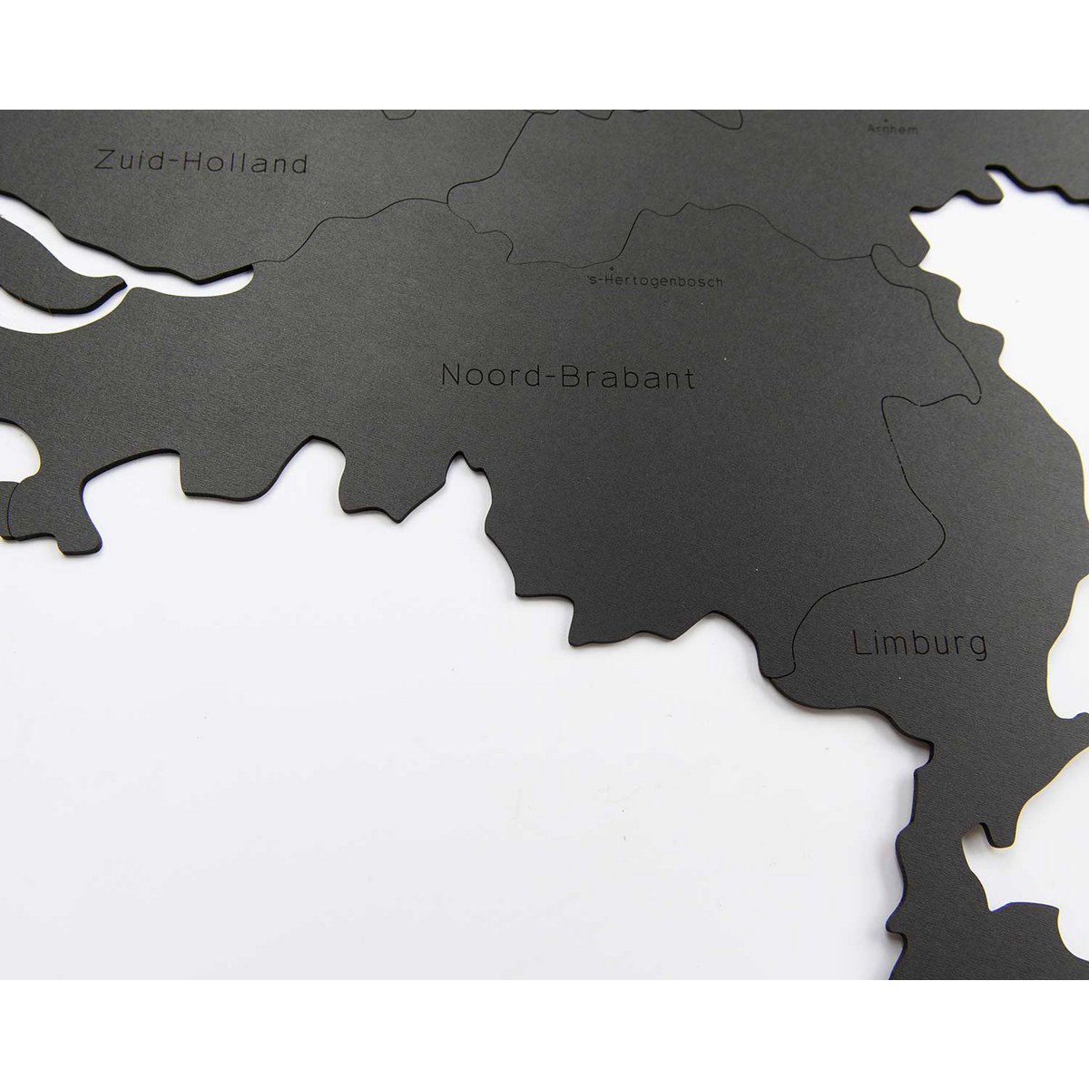 Drewniana mapa kraju - Holandia - czarna HDF