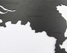 Mapa de madera del país - Países Bajos - HDF negro