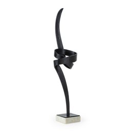 SKULPTUR 30X35X131 METAL SORT BRONZE/HVID MARMOR TH5419500