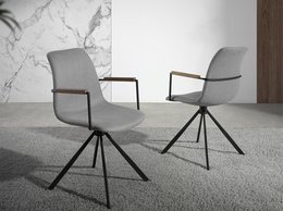 Chaise pivotante en tissu et pieds en acier noir 4105