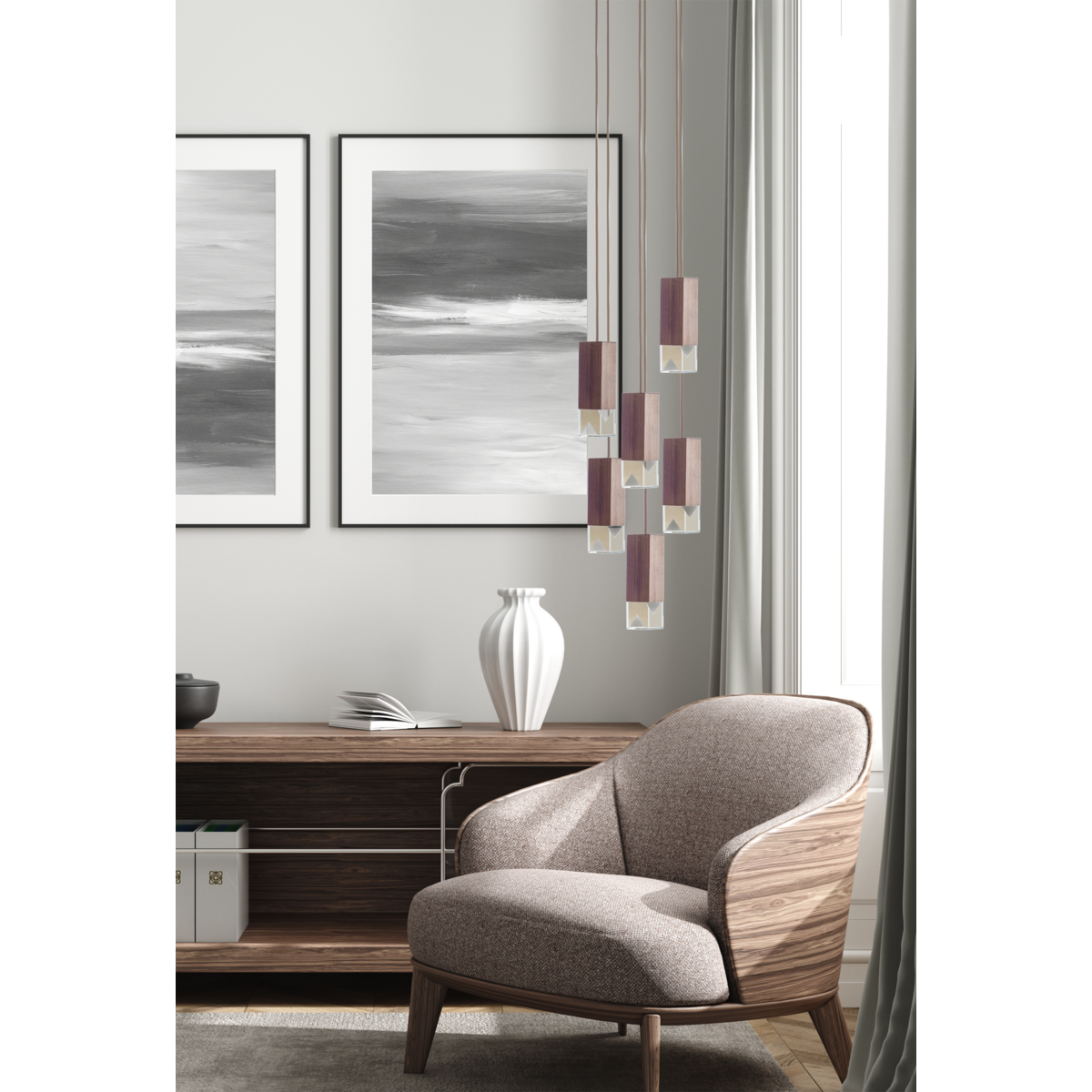 Lampe/én træ 6-lys lysekrone