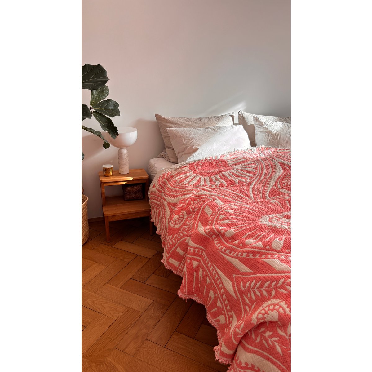 CALMA muslin blanket - coral - 2.20 x 2.30 m