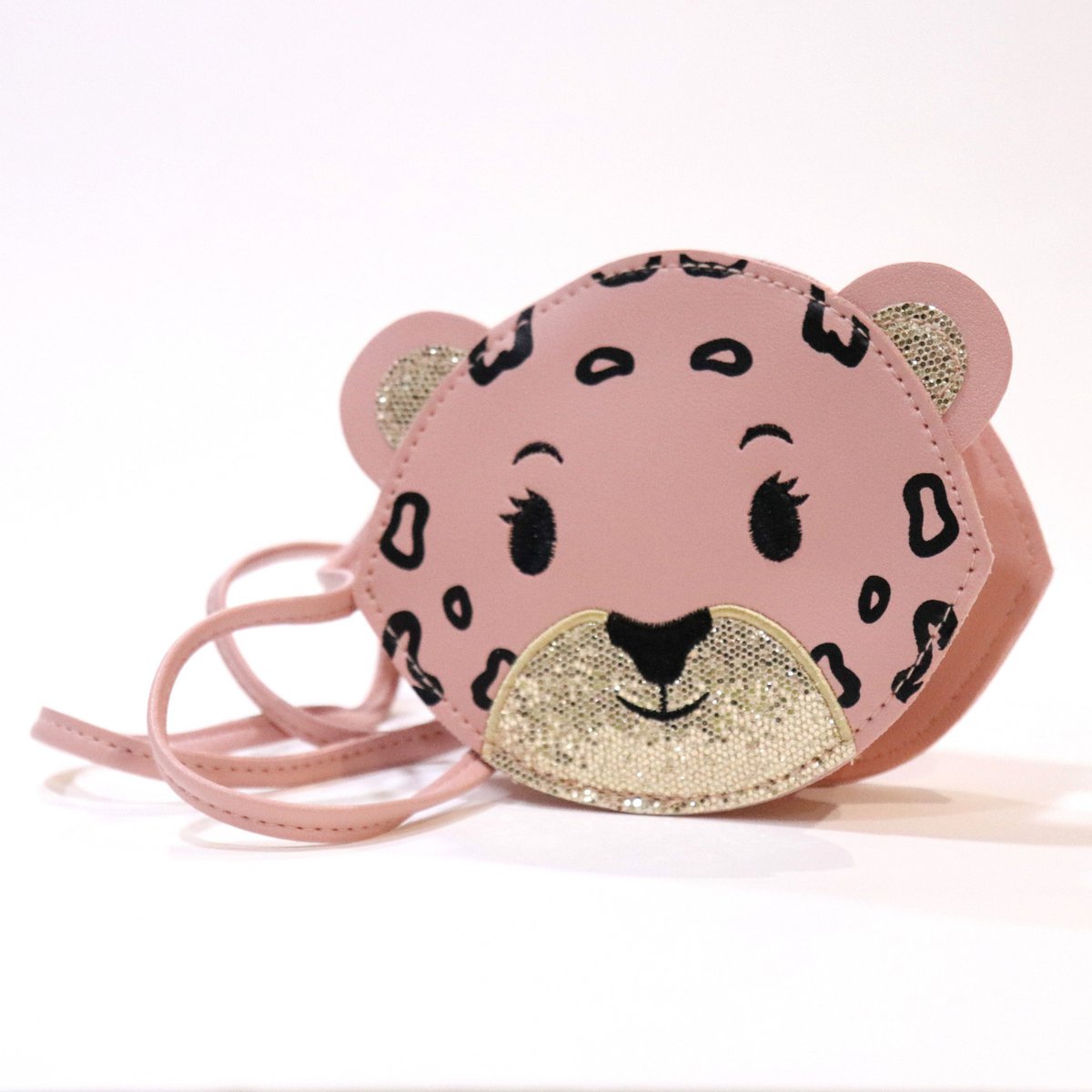 Bolso bandolera infantil - Léo el Leopardo rosa