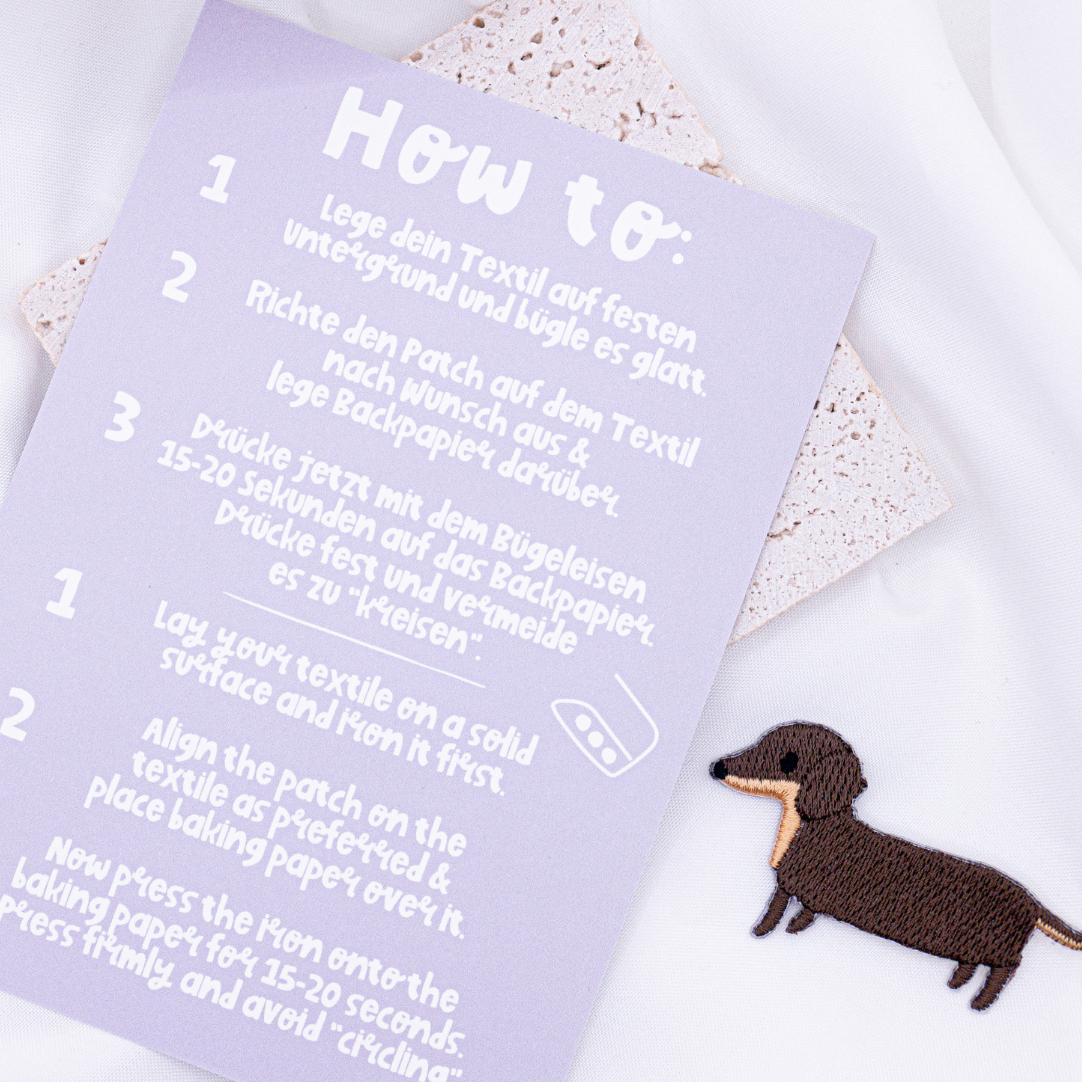 Patch dachshund patch down dog shirt - dog breed gift shirt decorate iron on patch doggeschenk