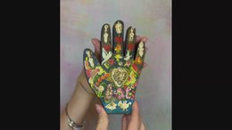 Mano in Legno con Milagros