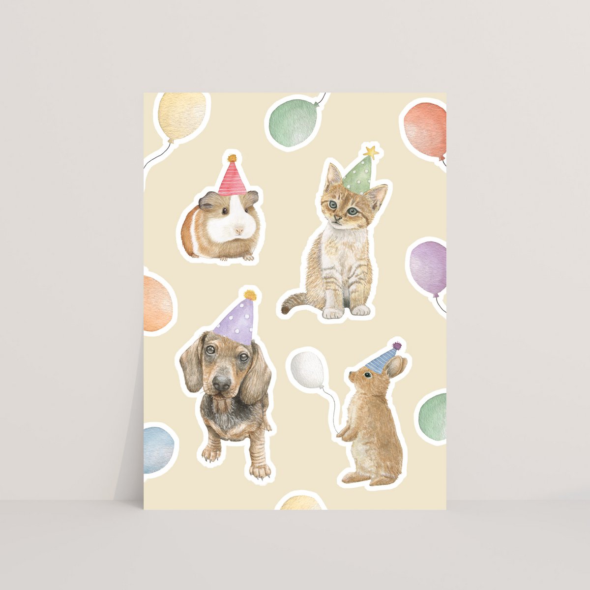 Haustier-Party-Postkarte