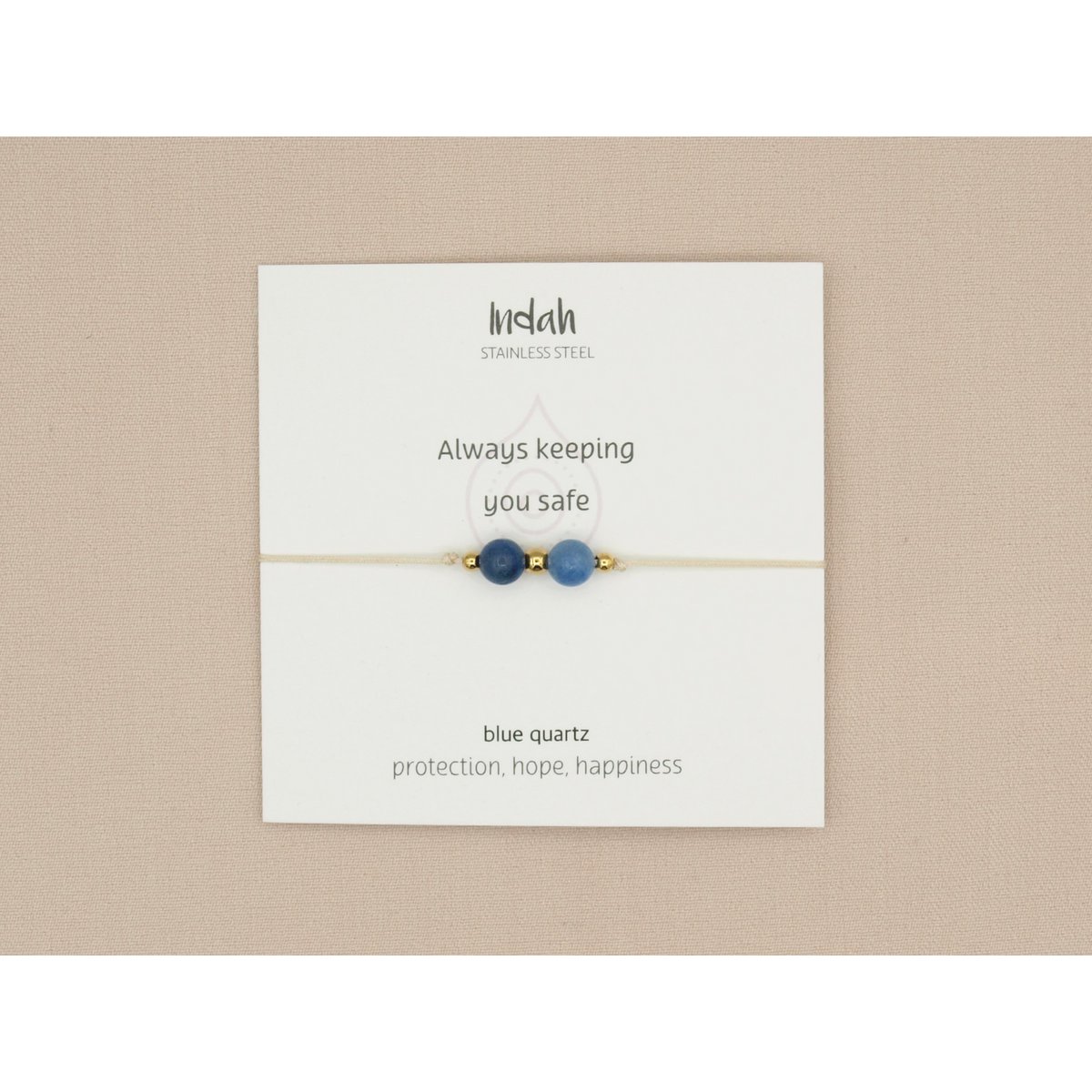 Armband rock, blauwe kwarts, zilver en goud