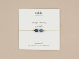 Armband rock, blauwe kwarts, zilver en goud