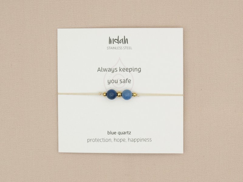 Armband rock, blauwe kwarts, zilver en goud