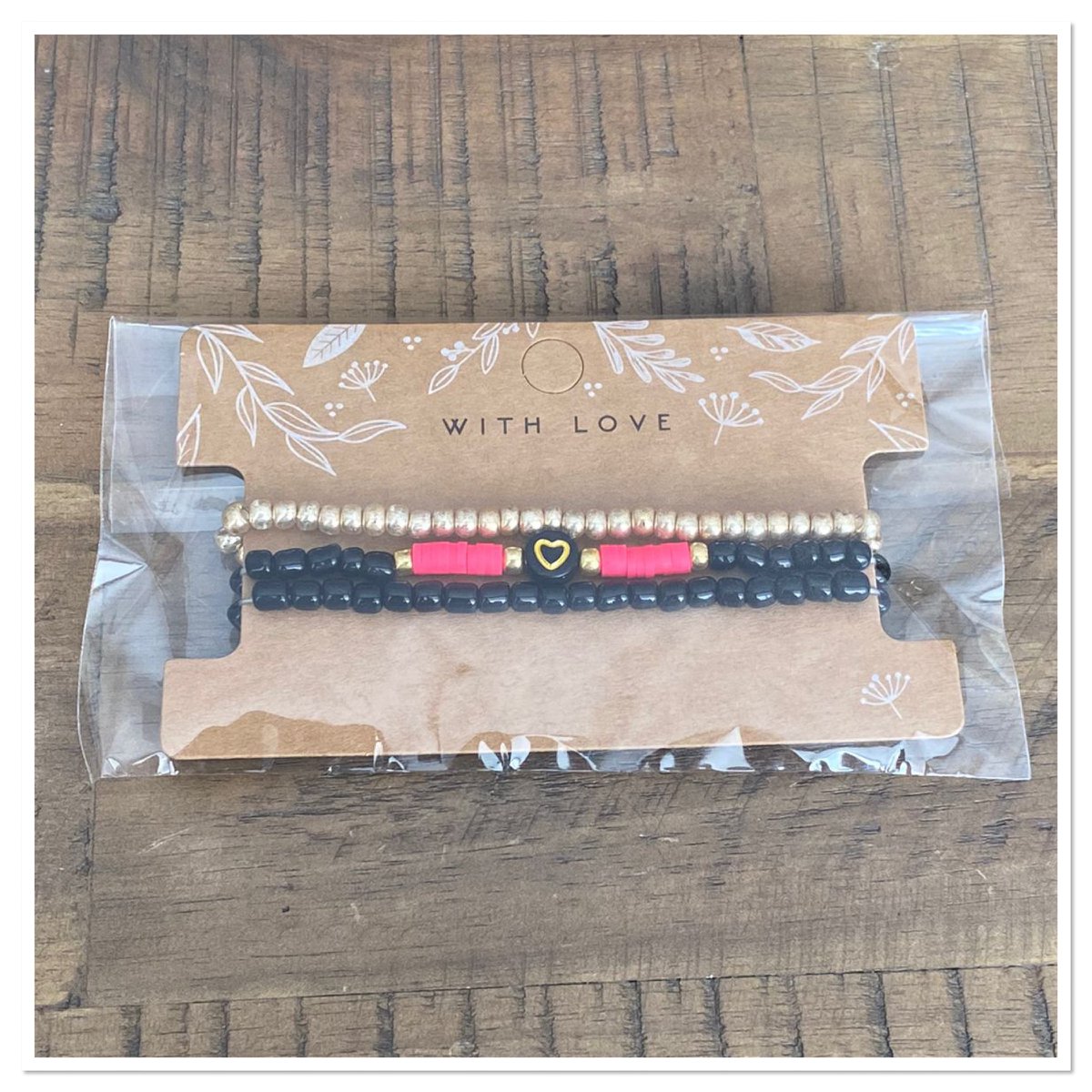Armband set heart pink